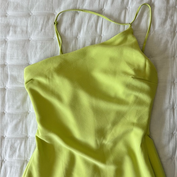 House of CB London Medium Alessia Lime Asymmetric Midi Dress Feather Hem - Picture 9 of 15